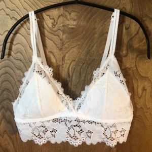 White lace bra. A little big on me an I’m a 34C